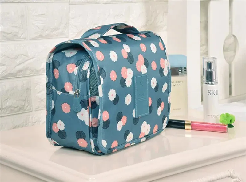 Spacious Waterproof Nylon Makeup Bag | Travel Toiletries Organizer