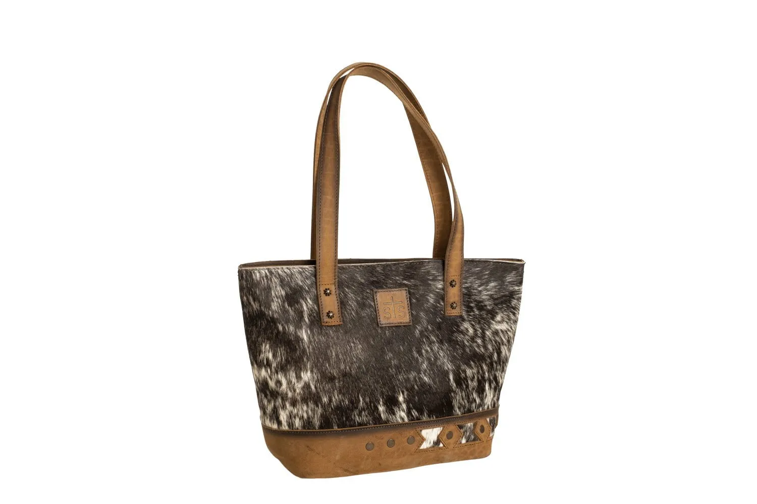 STS Ranchwear Womens Roswell Small Tan Cowhide Shoulder Tote Bag