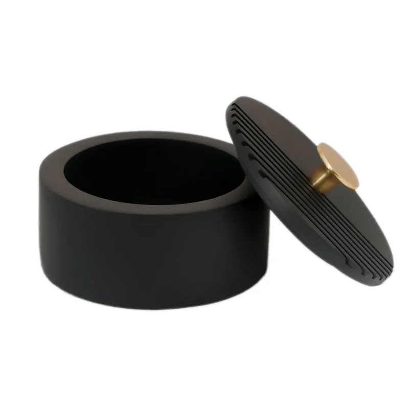 The Artisan's Stripes Trinket Small Black Box | 5 inches