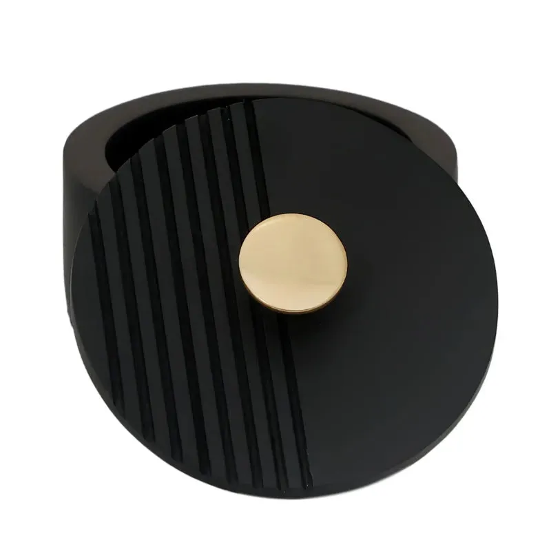 The Artisan's Stripes Trinket Small Black Box | 5 inches