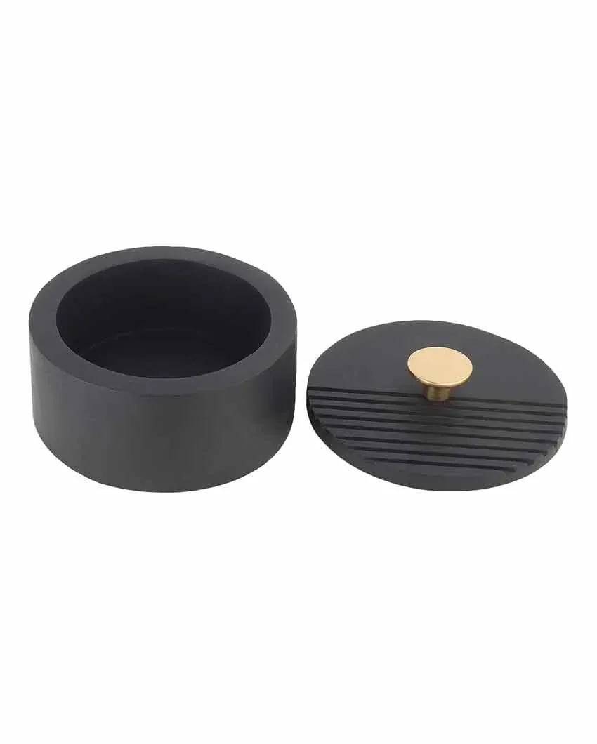 The Artisan's Stripes Trinket Small Black Box | 5 inches
