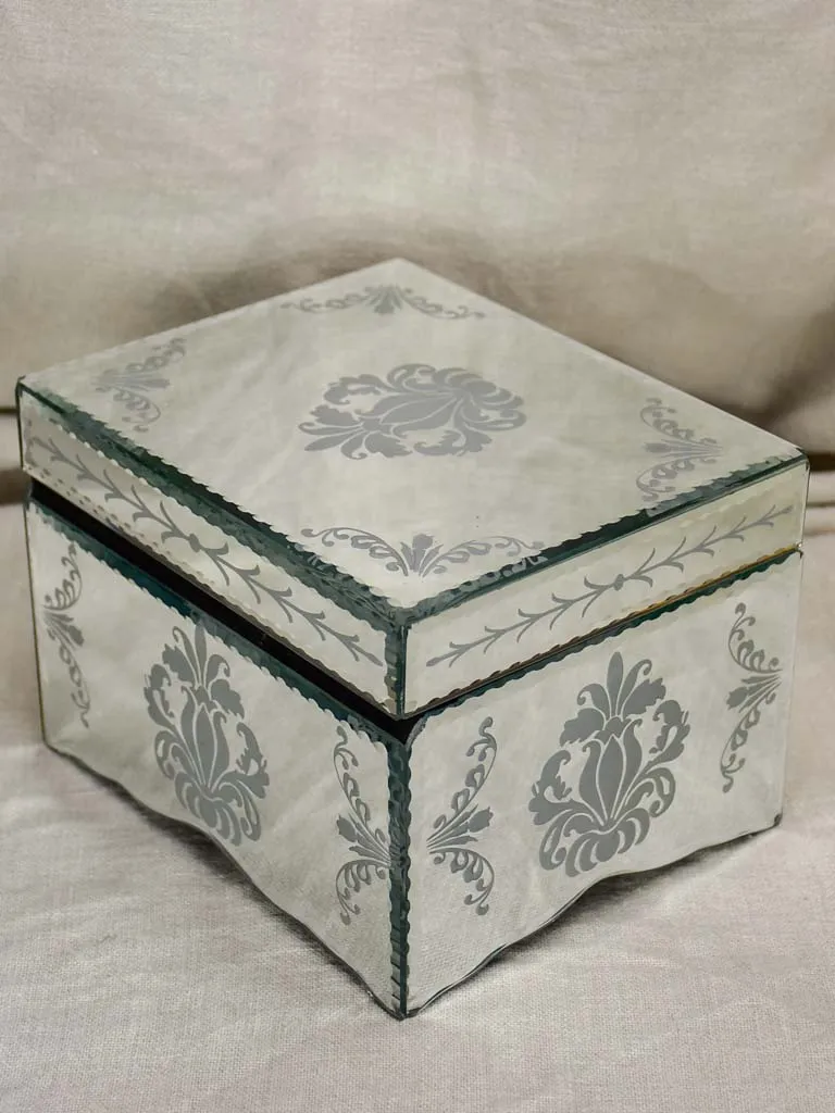 Two mid century glass jewelry boxes