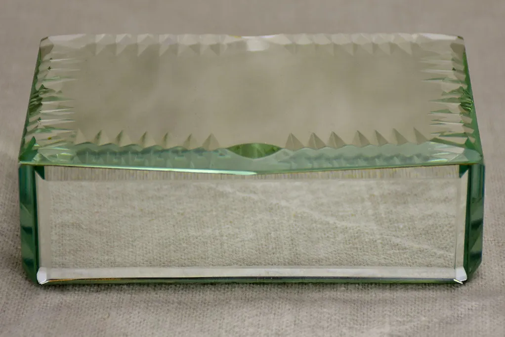 Two mid century glass jewelry boxes