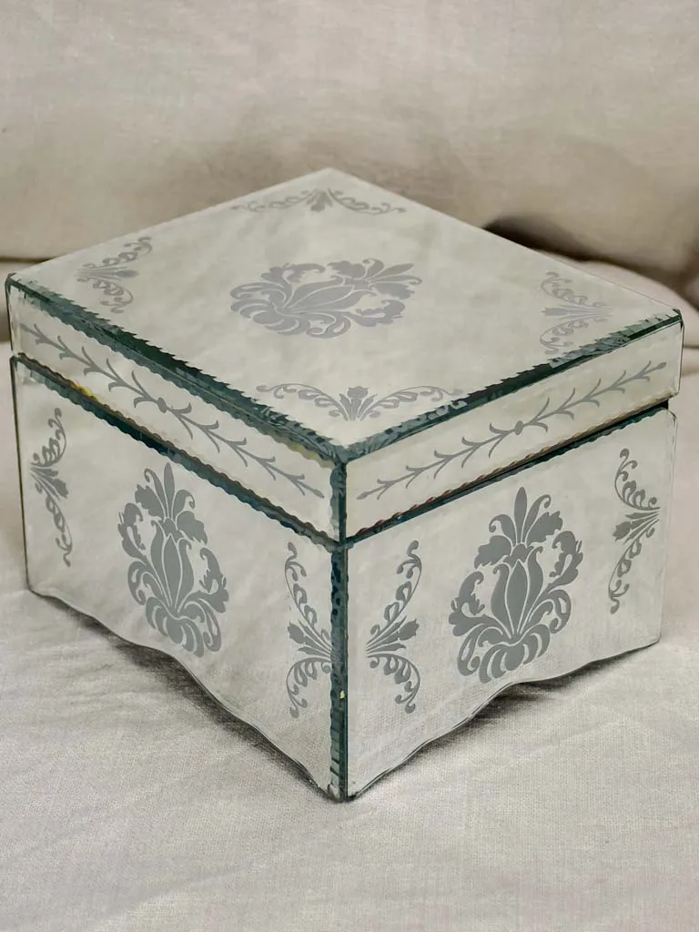 Two mid century glass jewelry boxes