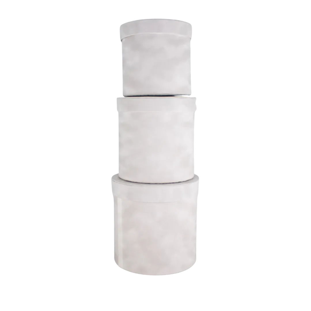 VELVET BOX S/3 WHITE