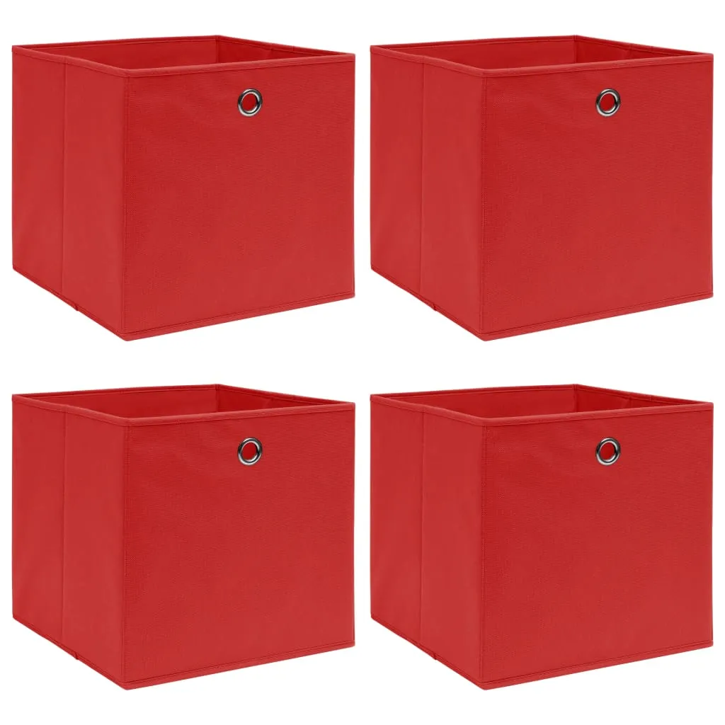 vidaXL Storage Boxes 4 pcs Red 12.6"x12.6"x12.6" Fabric