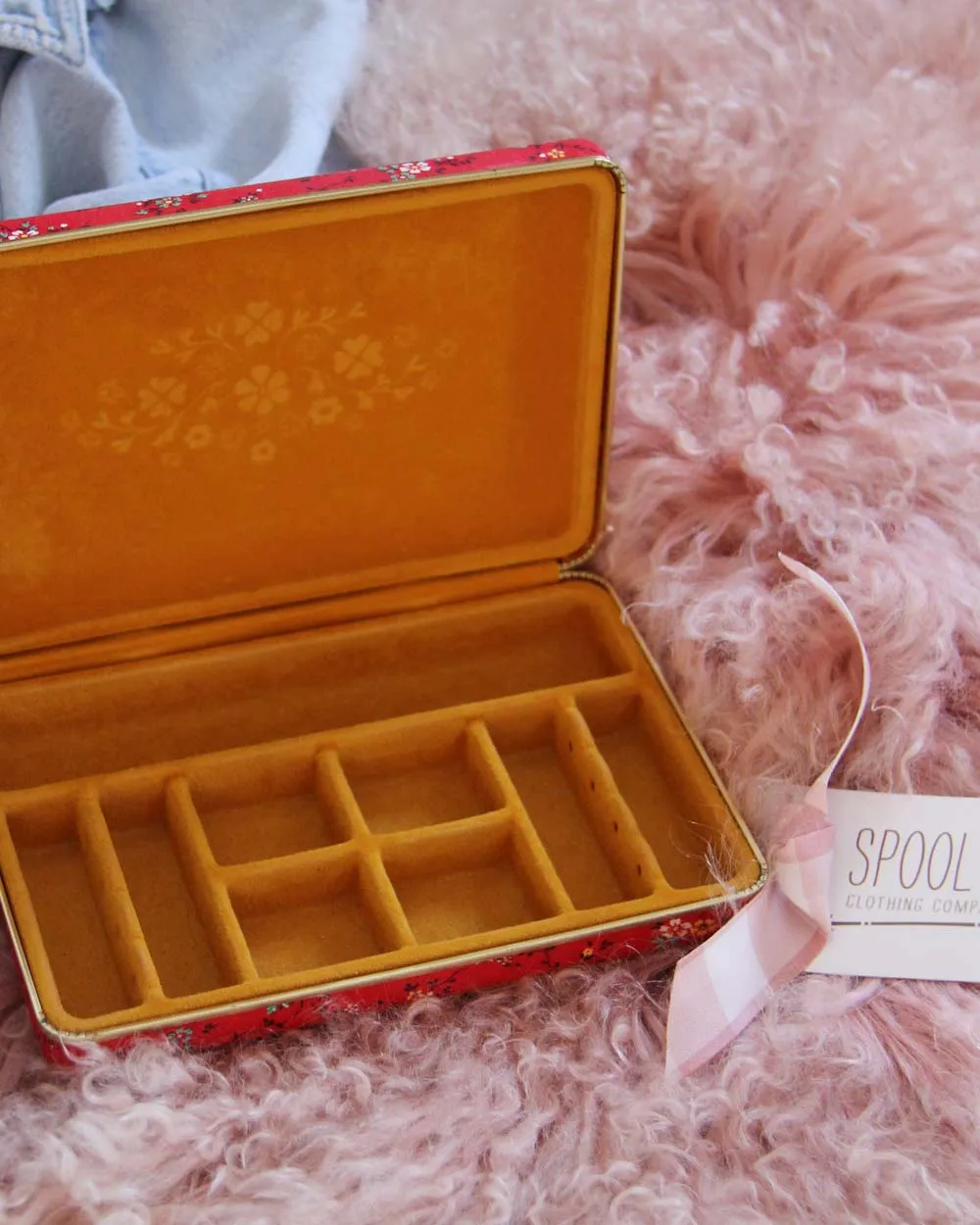 Vintage Calico Jewelry Box