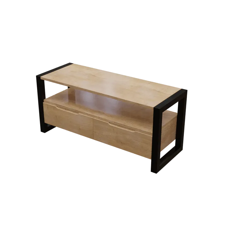 Walton TV Unit with Drawers in Small Size in Wooden Texture
