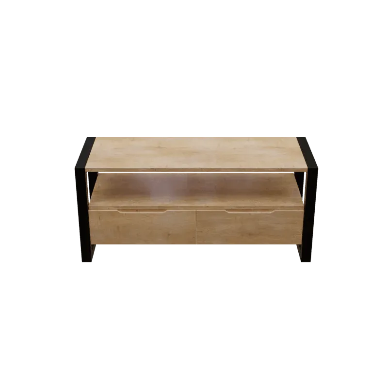 Walton TV Unit with Drawers in Small Size in Wooden Texture