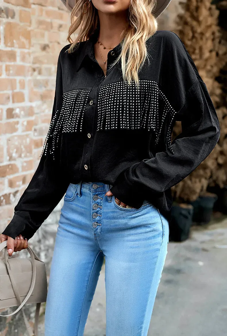 Women's Cowboy Western Style Long Sleeve Button-Up Shirt